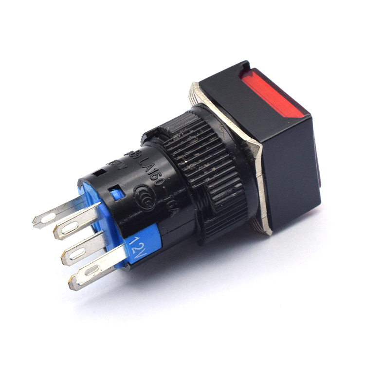 thumbnail image 2 of 16mm Latching/Momentary Push Button Switch – ON-OFF – 5 Colors LED Lamp – 5A 12V~220V AC/DC – Illuminated 2 of 5